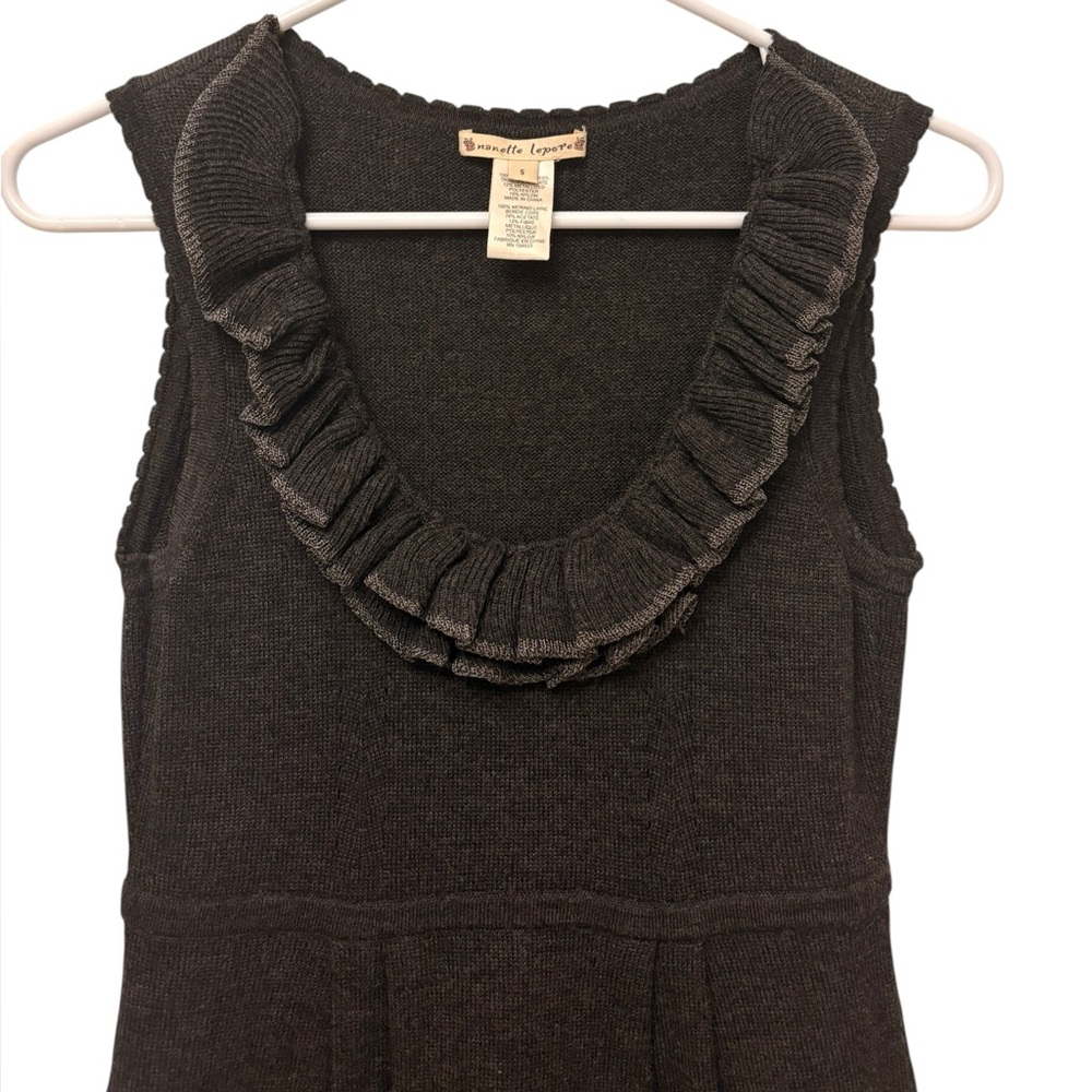 Nanette Lepore Merino Wool Dress Charcoal Grey Preowned Sz Small - Picture 6 of 6